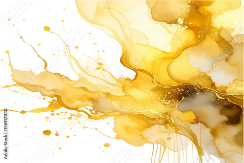 Abstract watercolor splashes in colorful patterns illustrate a dynamic liquid art design