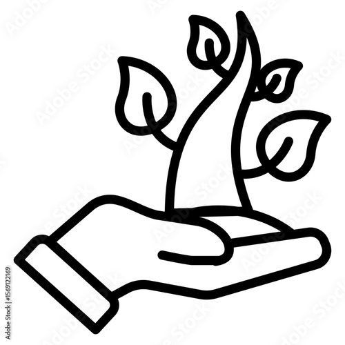 Growing Tree line icon