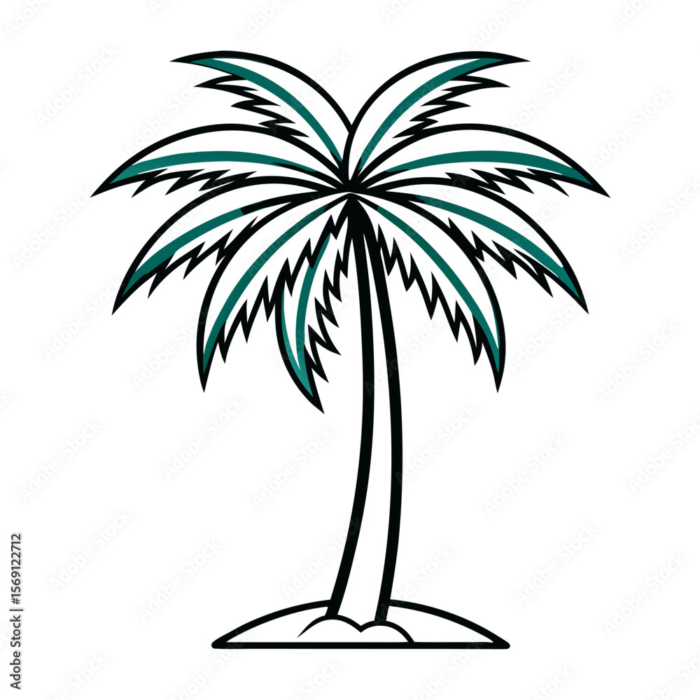 Obraz premium palm tree vector illustration vector white background