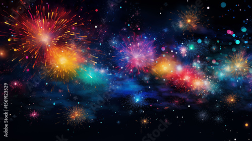 fireworks, joyful and festive mood