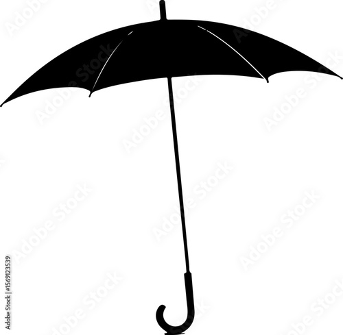 black umbrella isolated