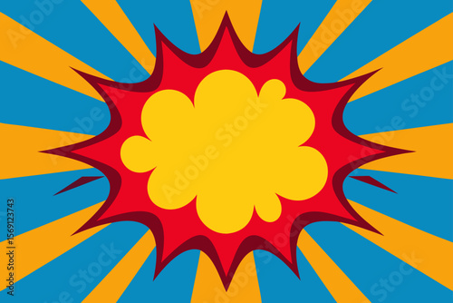 Retro Comic Book Explosion Background In Vibrant Colors