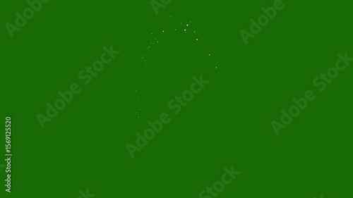 Doodle-style glowing stars spiral and flicker across an emerald green backdrop, playful and magical, like enchanted sparks from a wand on a fairy’s night.