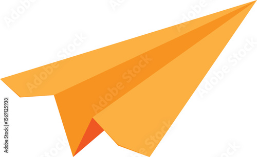 Set realistic white paper plane 3D model jet. Different view paper airplane isolated on transparent background