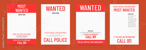 Blank wanted poster template. Modern bounty banner