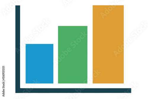 Vector Illustration of Colorful Bar Graph Icon