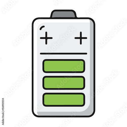 Renewable Battery Icon – Flat Vector Energy alternative Illustration