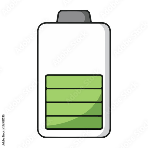 Renewable Battery Icon – Flat Vector Energy alternative Illustration