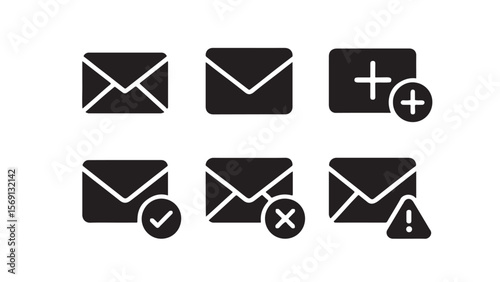 Email symbol flat black