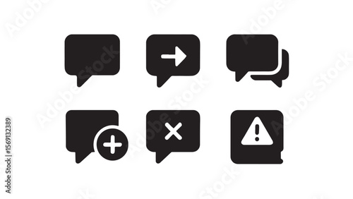 Chat bubble black icons