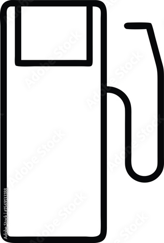 Simple black outline icon of a gas pump with a hose and nozzle