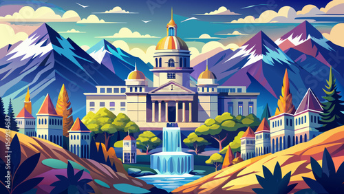 ETH Zurich, Switzerland – A blend of neoclassical grandeur and modern precision, framed by distant alpine peaks, speaks of innovation and clarity.