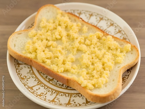 Bread slathered with pork lard mixed with ground cracklings