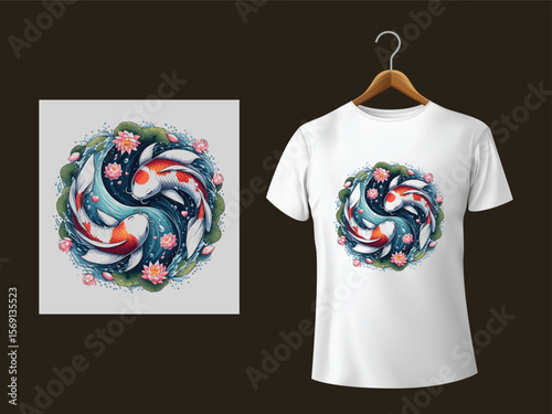 Koi fish water lily yin yang water lilies aquatic