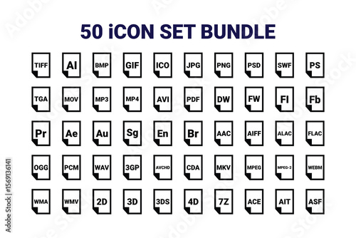 50 File Type Icon Set Bundle | ASPX, ASX, BAT, BIN, CAB, CAD, CDR, CFG, CPP, CSS, CS, DLL, DOC, DOCX, DPX, DWF, BWG, DXF, EMF, EPS, EXE, EXR, GIF, H, HDRI, HDMI, HTM, HTML, ICNS, ICS, IFF, IMEI, INFO