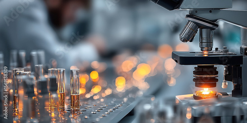 Scientist conducts research in a lab, working tirelessly to find a way to stop the virus and protect humanity