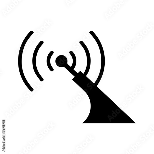 antenna car glyph icon