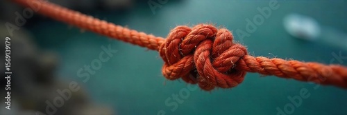 Wallpaper Mural Securely Tied Knot Strong Rope, Reliable Fastening, Safety and Teamwork Concept Torontodigital.ca