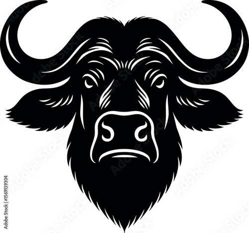 Buffalo Head vector silhouette design