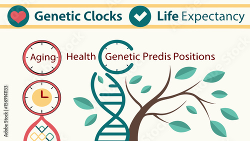 Understand genetic clocks aging and life expectancy and genetic predispositions and health conditions today