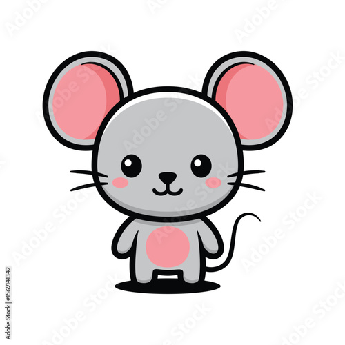 Cute Big Ears Mouse Cartoon Character