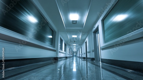 Hospital corridor with a sense of perspective