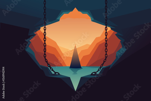 Abstract background with a golden heart star pendant, a symbol of love and beauty, perfect for a unique Valentine's gift design illustration