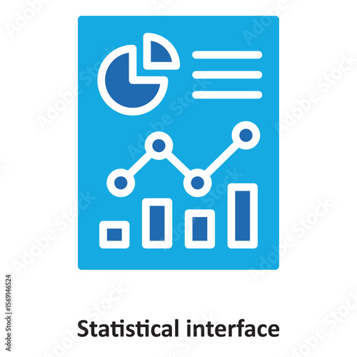 Statistical interface Vector Icon which can easily modify or edit