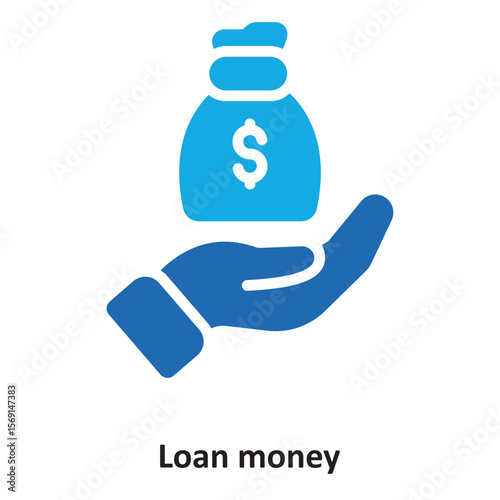 Loan money Vector Icon which can easily modify or edit