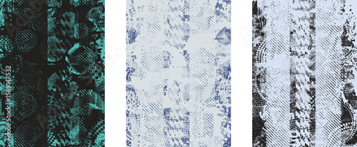Glitch distorted geometric shape . Noise destroyed logo . Trendy defect error shapes . Glitched frame .Grunge textured . Distressed effect .Vector shapes with a halftone dots screen print texture.