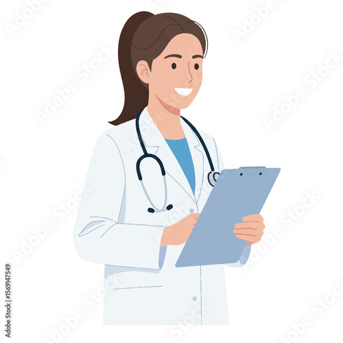 Doctor with Clipboard Healthcare Professional Taking Notes
