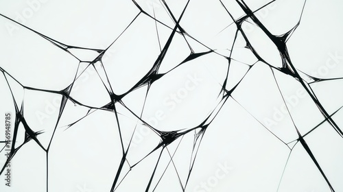 Abstract Pattern of Cracked Surface with Black Lines on White Background