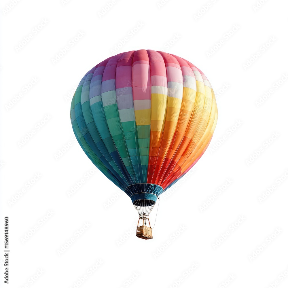 Fototapeta premium Colorful hot air balloon floats high