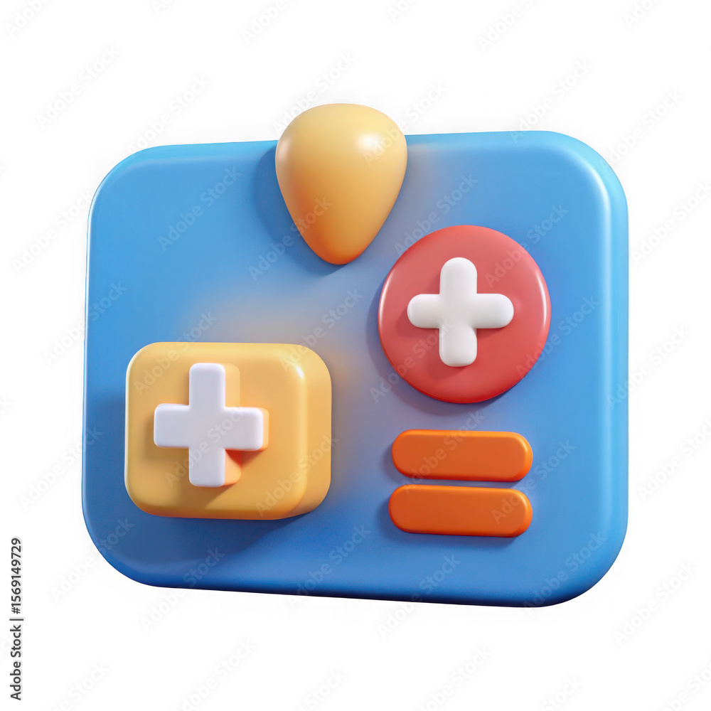 Obraz premium 3d rendered calculator icon with plus and equals signs isolated on transparent background