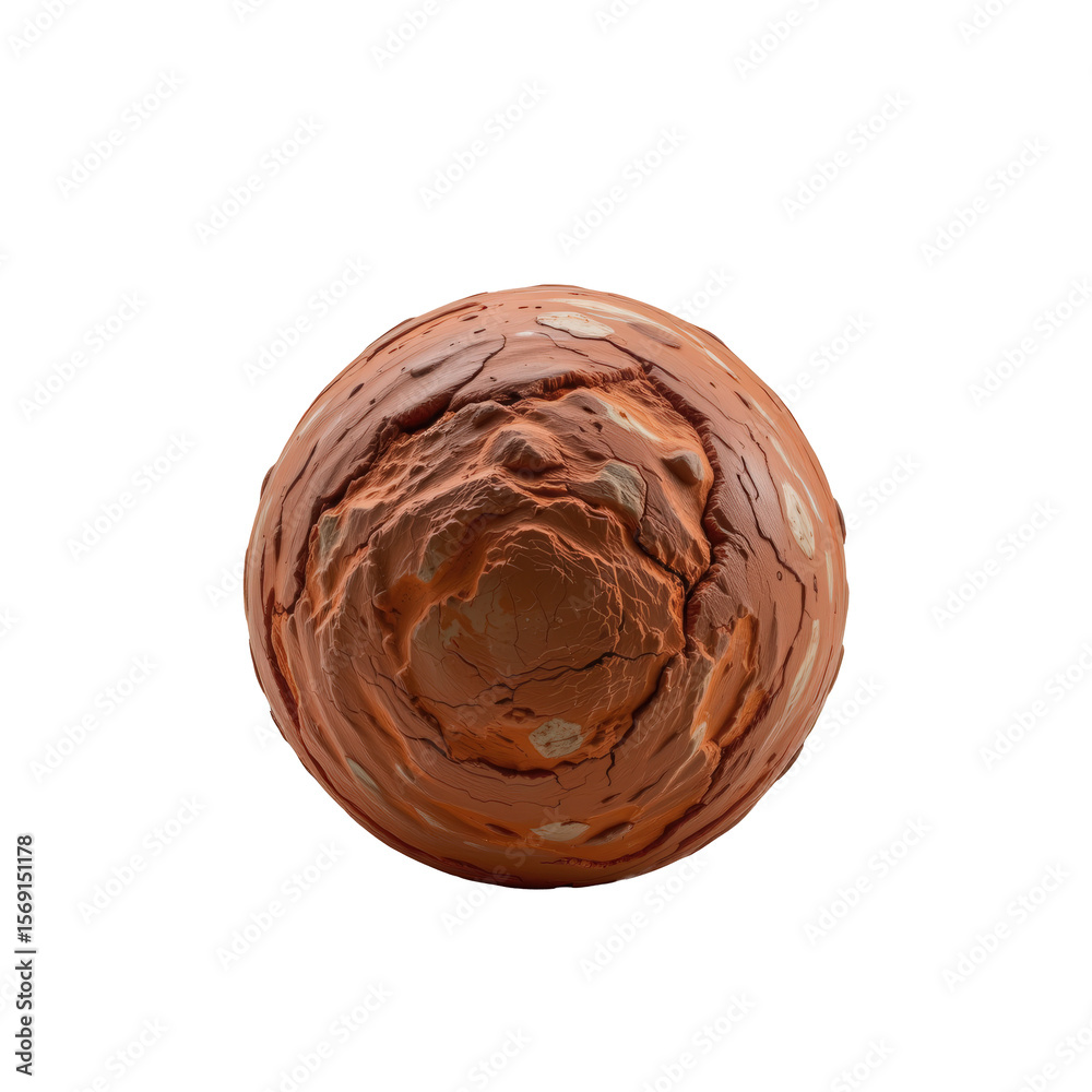 Obraz premium Abstract 3D Rendering of a Textured Planet Surface with Rocky Terrain and Natural Color Variations