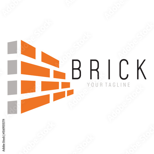 creative brick logo designs for buildings, architectural buildings, civil engineering, building materials shops