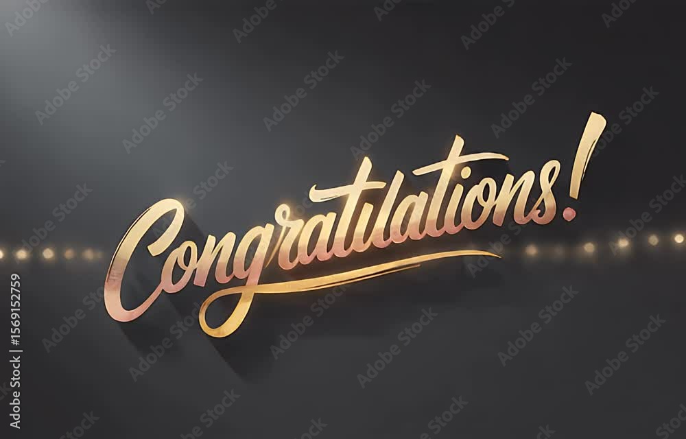 Congratulation typography design: A celebratory greeting is presented in an elegant and eye-catching typographical design, perfect for expressing congratulations.