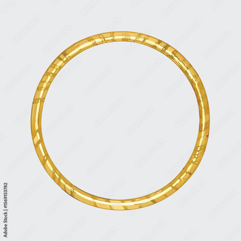 Obraz premium Golden Oval Frame vector - Elegant Metallic Border & Clipart