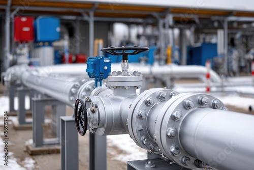 A large pipe with a valve on it