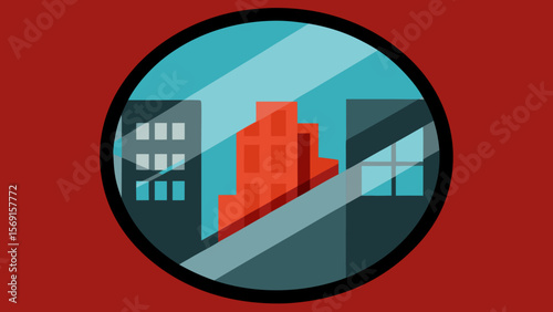 red and blue city