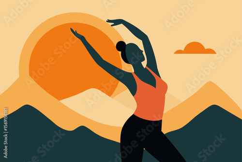 silhouette of a woman doing yoga