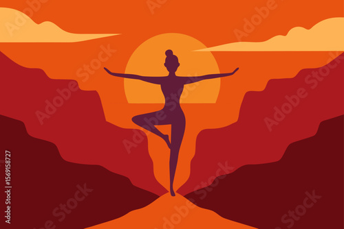 silhouette of a woman doing yoga