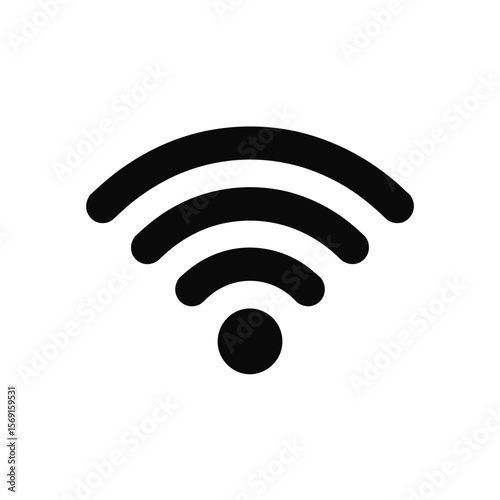 Black Wi- Fi Symbol on White Background Wi-Fi wireless