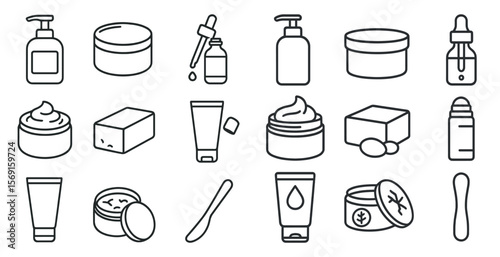 Collection of various beauty products, including lotions, creams, and soaps. Concept of luxury and indulgence, as these products are often associated with self-care and pampering