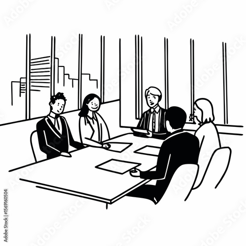 Business people having new project discussion