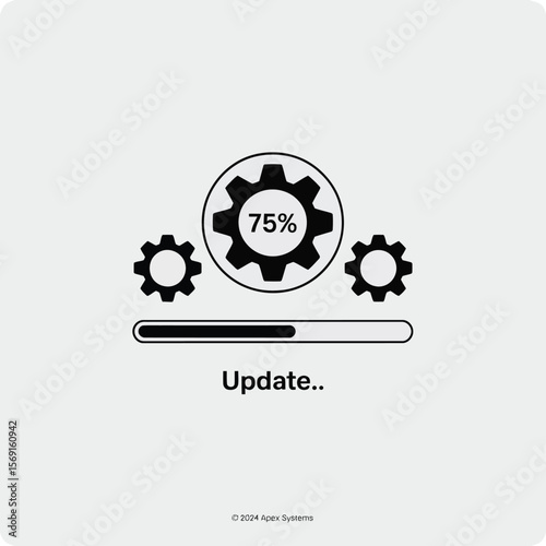 Update Process Illustration with Gears and Progress Bar