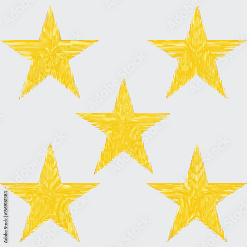 Golden Stars Rating PNG - Isolated Yellow Star Icons