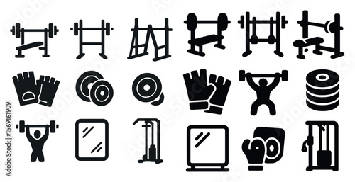 Collection of fitness equipment and accessories. Concept of motivation and dedication to fitness