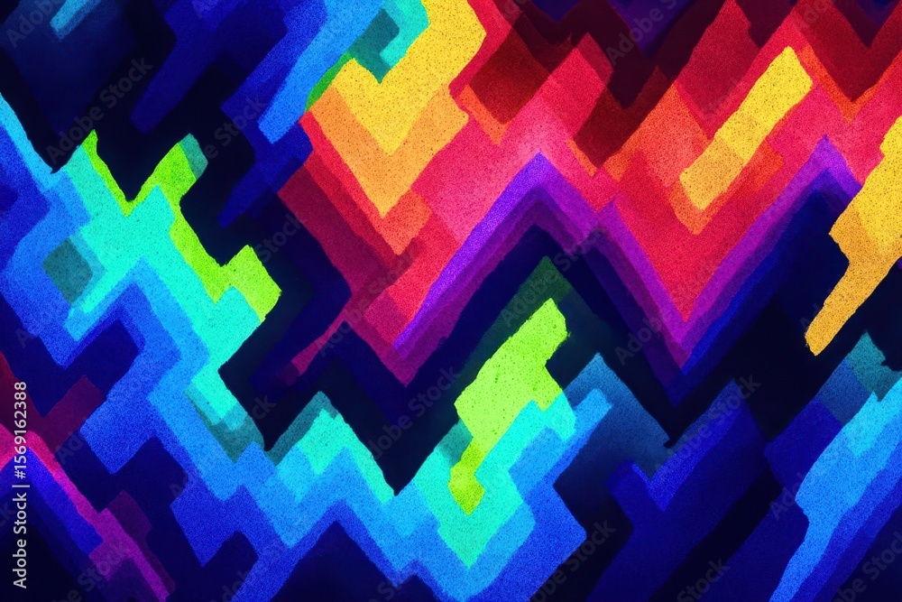Fototapeta premium A colorful, abstract pattern of squares and triangles