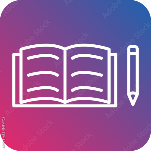 Book line icon style